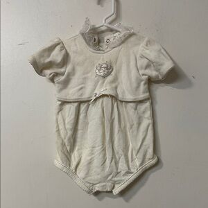 Charming Cream Baby Romper with Floral Accent